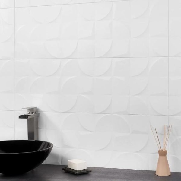 Wall Tiles | 1 sq. ft. Angela Harris Walsh Sirte Snow White 12×36 Matte Ceramic Tile Sirte Snow Bathroom Bathroom