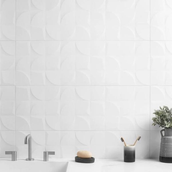 Wall Tiles | 1 sq. ft. Angela Harris Walsh Sirte Snow White 12×36 Matte Ceramic Tile Sirte Snow Bathroom Bathroom