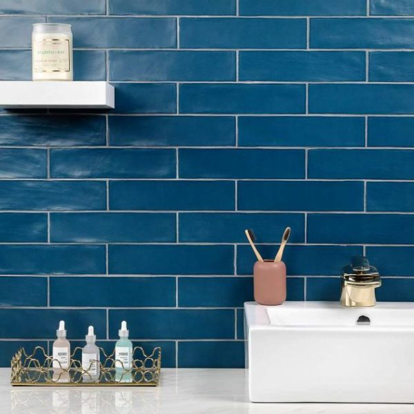 Wall Tiles | 1 sq. ft. Bayou Marine Blue 3×12 Matte Ceramic Subway Tile Marine Blue Backsplash & Kitchen Backsplash & Kitchen