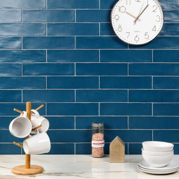 Wall Tiles | 1 sq. ft. Bayou Marine Blue 3×12 Matte Ceramic Subway Tile Marine Blue Backsplash & Kitchen Backsplash & Kitchen