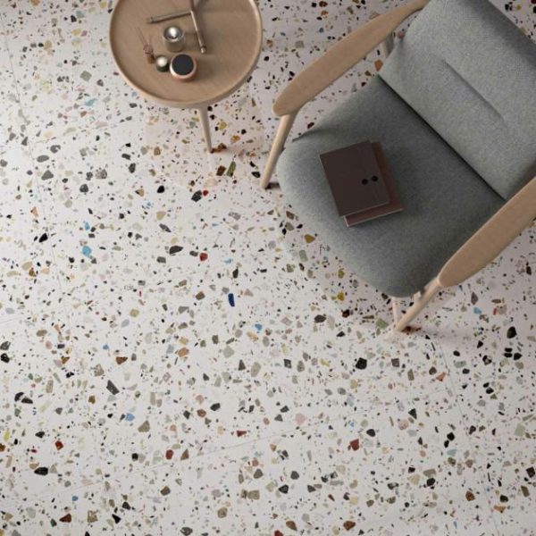 Wall Tiles | 1 sq. ft. Bejeweled White Multicolor 24×48 Terrazzo Look Polished Porcelain Tile White Multicolor Backsplash & Kitchen Backsplash & Kitchen