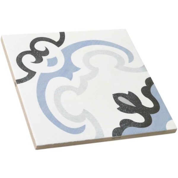 Wall Tiles | 1 sq. ft. Bella Met 9×9 Blue & White Matte Porcelain Tile Met Bathroom Bathroom