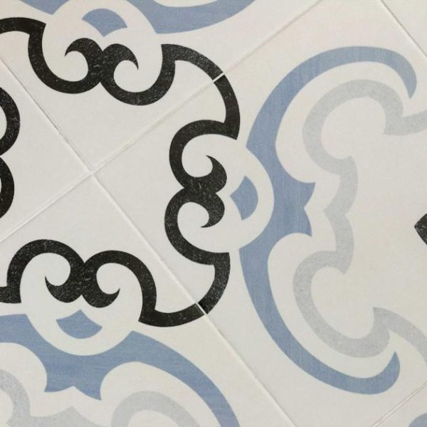 Wall Tiles | 1 sq. ft. Bella Met 9×9 Blue & White Matte Porcelain Tile Met Bathroom Bathroom