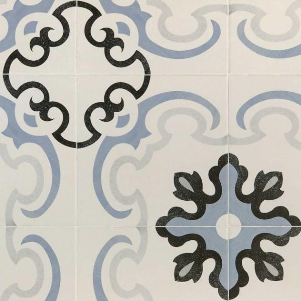 Wall Tiles | 1 sq. ft. Bella Met 9×9 Blue & White Matte Porcelain Tile Met Bathroom Bathroom