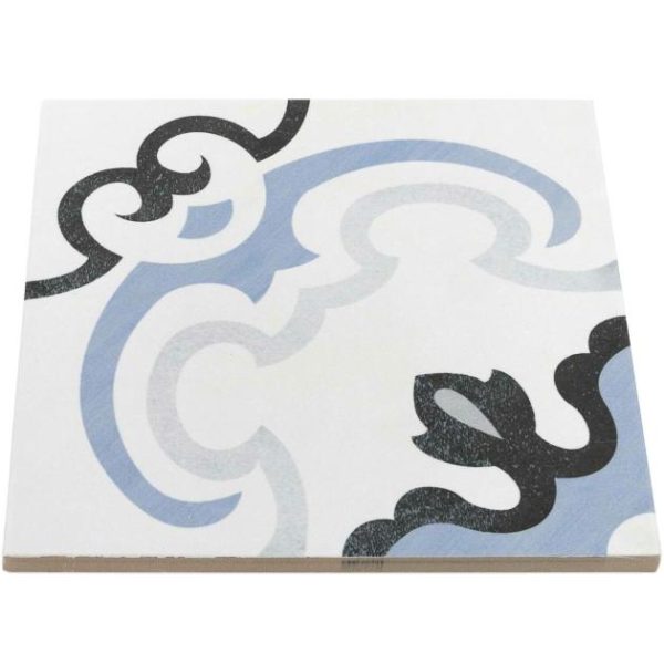 Wall Tiles | 1 sq. ft. Bella Met 9×9 Blue & White Matte Porcelain Tile Met Bathroom Bathroom