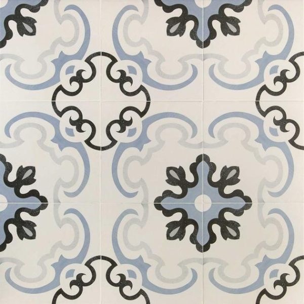 Wall Tiles | 1 sq. ft. Bella Met 9×9 Blue & White Matte Porcelain Tile Met Bathroom Bathroom