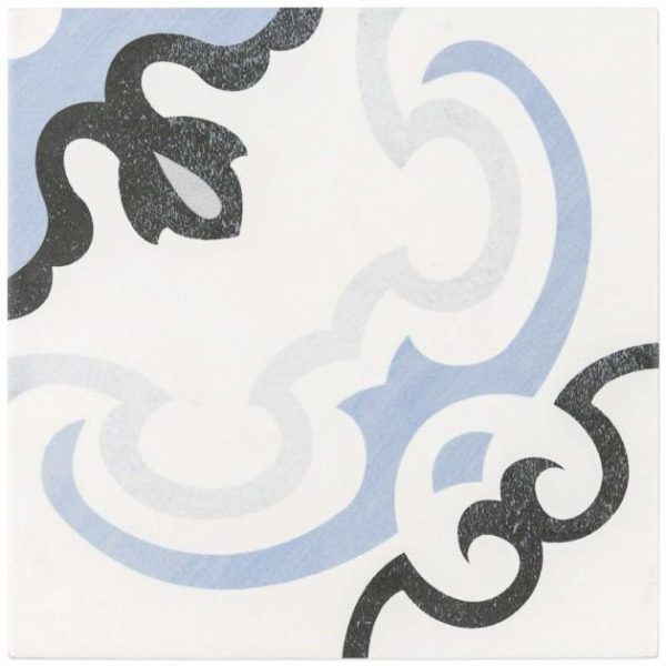 Wall Tiles | 1 sq. ft. Bella Met 9×9 Blue & White Matte Porcelain Tile Met Bathroom Bathroom