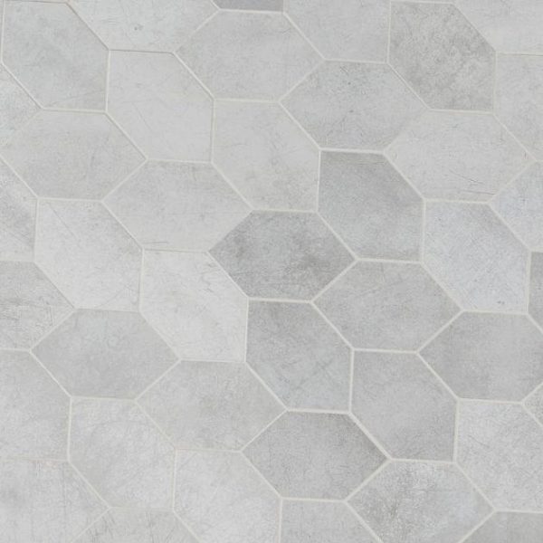 Wall Tiles | 1 sq. ft. Bond Excalibur Medium Gray Foliage Matte Porcelain Mosaic Tile Excalibur Bathroom Bathroom