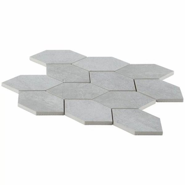 Wall Tiles | 1 sq. ft. Bond Excalibur Medium Gray Foliage Matte Porcelain Mosaic Tile Excalibur Bathroom Bathroom