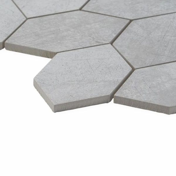 Wall Tiles | 1 sq. ft. Bond Excalibur Medium Gray Foliage Matte Porcelain Mosaic Tile Excalibur Bathroom Bathroom