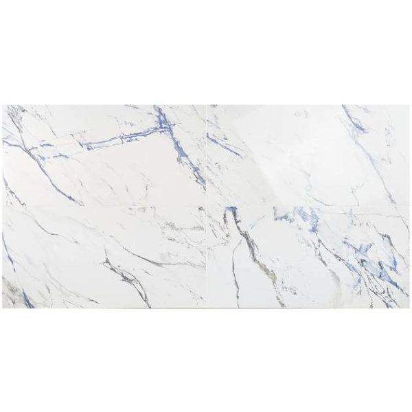 Wall Tiles | 1 sq. ft. Calacatta Azur 24×48 Polished Porcelain Tile 24X48 Polished Bathroom 24X48 Polished