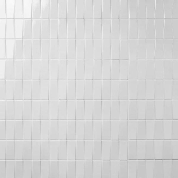 Wall Tiles | 1 sq. ft. Colorplay Steps White 4.5×18 3D Crackled Glossy Ceramic Tile White Backsplash & Kitchen Backsplash & Kitchen