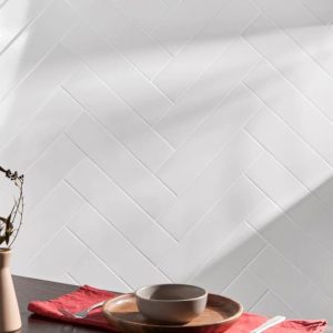 Wall Tiles | 1 sq. ft. Colorplay White 4.5×18 Crackled Glossy Ceramic Tile White Backsplash & Kitchen Backsplash & Kitchen