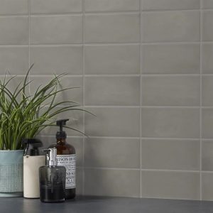 Wall Tiles | 1 sq. ft. Comb Cemento 4X8 Matte Ceramic Wall Tile Gray Bathroom Bathroom