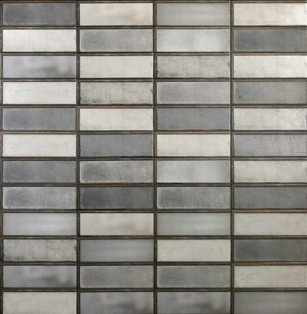 Wall Tiles | 1 sq. ft. Diesel Industrial Steel Dark Gray 4×12 Glossy Ceramic Subway Tile Steel Bathroom Bathroom