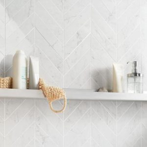 Wall Tiles | 1 sq. ft. DreamStone Carrara Giola 2×8 Chevron Polished Porcelain Mosaic 2X8 Chevron Backsplash & Kitchen 2X8 Chevron