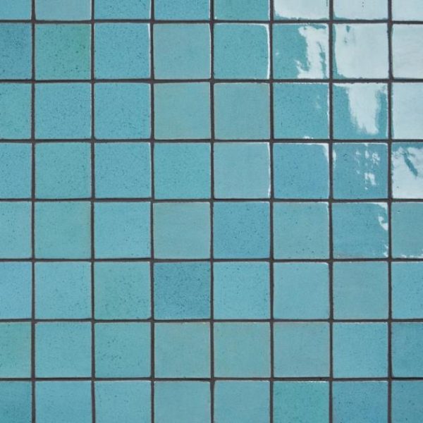 Wall Tiles | 1 sq. ft. Emery Blue 4×4 Square Handmade Crackled Glossy Terracotta Tile Blue Backsplash & Kitchen Backsplash & Kitchen