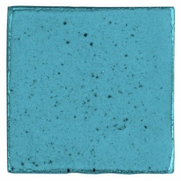 Wall Tiles | 1 sq. ft. Emery Blue 4×4 Square Handmade Crackled Glossy Terracotta Tile Blue Backsplash & Kitchen Backsplash & Kitchen