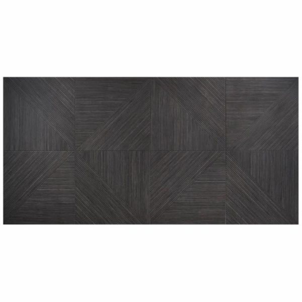 Wall Tiles | 1 sq. ft. Enso Charcoal Black 24×48 Ribbed Matte Porcelain Wood Look Tile Black Bathroom Bathroom