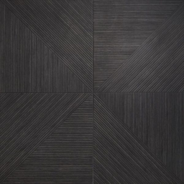 Wall Tiles | 1 sq. ft. Enso Charcoal Black 24×48 Ribbed Matte Porcelain Wood Look Tile Black Bathroom Bathroom