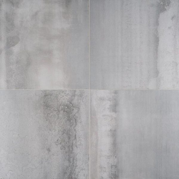 Wall Tiles | 1 sq. ft. Hewlett Metal Silver 24×24 Matte Porcelain Tile Metal Silver Bathroom Bathroom