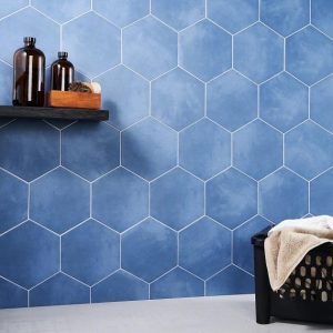 Wall Tiles | 1 sq. ft. HexArt Azul 8″ Hexagon Porcelain Matte Tile Azul 8 Bathroom Azul 8