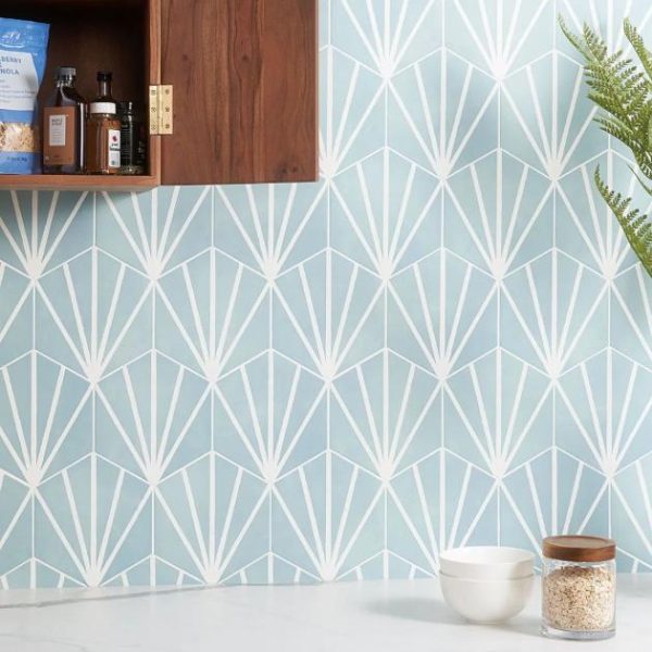 Wall Tiles | 1 sq. ft. HexArt Deco Turquoise 8″ Hexagon Matte Porcelain Tile Deco Turquoise 8 Bathroom Bathroom