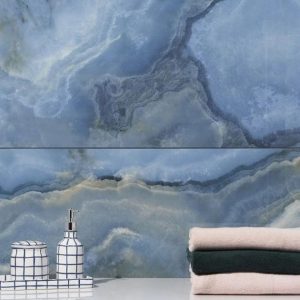 Wall Tiles | 1 sq. ft. Jewel Onyx Blue 24×48 Polished Porcelain Tile Blue Bathroom Bathroom