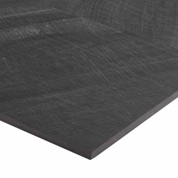 Wall Tiles | 1 sq. ft. Kenridge Chevron Black 24×48 Wood Look Matte Porcelain Tile Black Bathroom Bathroom