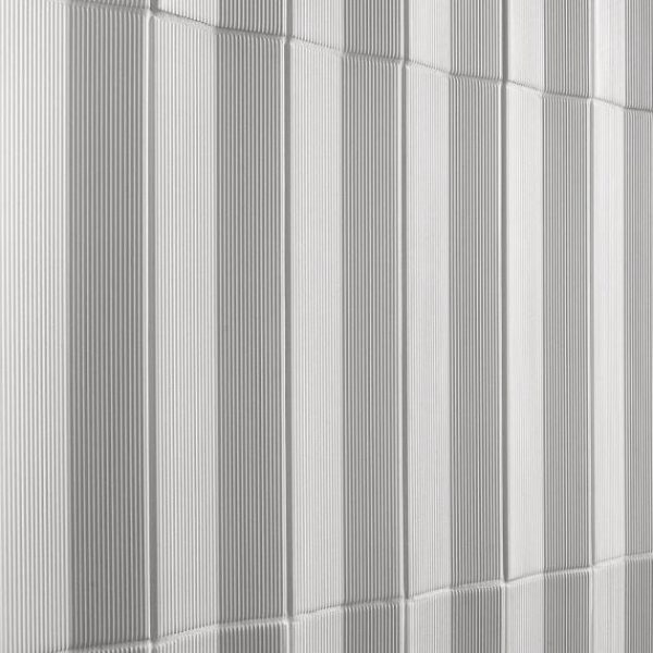 Wall Tiles | 1 sq. ft. Kinzie Concave White 4×16 3D Matte Ceramic Tile White Concave Backsplash & Kitchen Backsplash & Kitchen