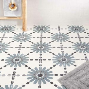 Wall Tiles | 1 sq. ft. Lapaz Daisy Blue 9×9 Matte Porcelain Tile Daisy Backsplash & Kitchen Backsplash & Kitchen