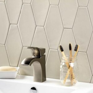 Wall Tiles | 1 sq. ft. Manchester Dove Gray 4×8 Hexagon Glazed Ceramic Wall Tile Dove Gray Backsplash & Kitchen Backsplash & Kitchen