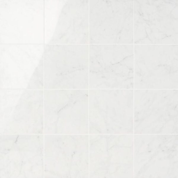 Wall Tiles | 1 sq. ft. Marble Tech Bianco Gioia 6×6 Polished Porcelain Tile White Polished Bathroom Bathroom