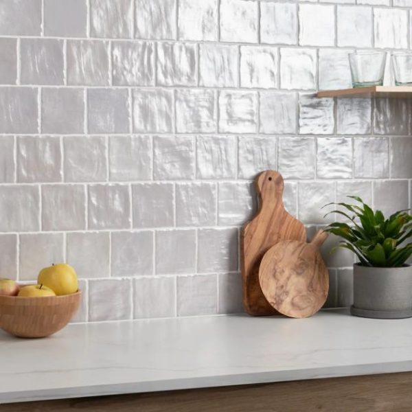 Wall Tiles | 1 sq. ft. Montauk Fog Gray 4×4 Mixed Finish Ceramic Tile Fog Gray Backsplash & Kitchen Backsplash & Kitchen