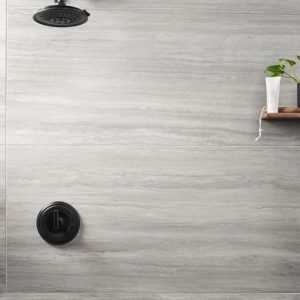 Wall Tiles | 1 sq. ft. Nashville Gray 24×48 Travertine Look Matte Porcelain Tile Gray Matte Bathroom Bathroom