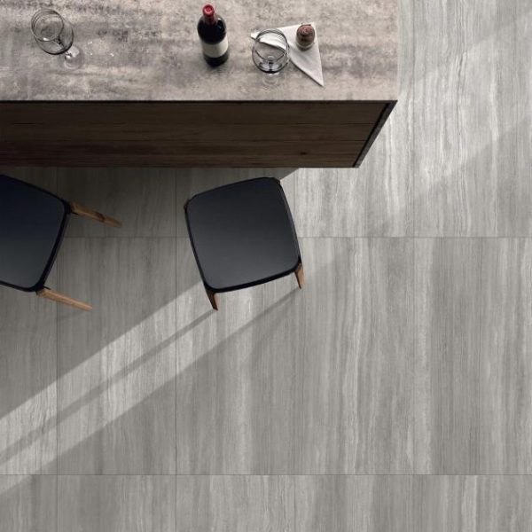 Wall Tiles | 1 sq. ft. Nashville Gray 24×48 Travertine Look Matte Porcelain Tile Gray Matte Bathroom Bathroom