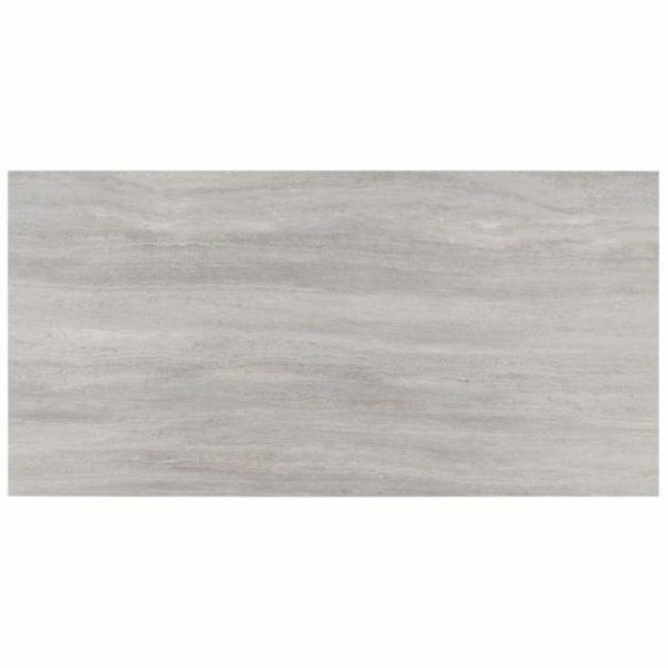 Wall Tiles | 1 sq. ft. Nashville Gray 24×48 Travertine Look Matte Porcelain Tile Gray Matte Bathroom Bathroom