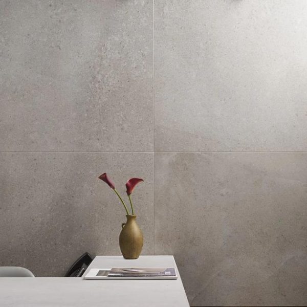 Wall Tiles | 1 sq. ft. New Rock Fumo Light Gray 24×24 Limestone Look Matte Porcelain Tile Light Gray Bathroom Bathroom