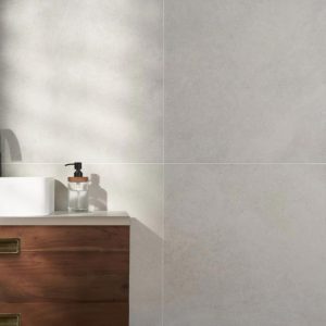 Wall Tiles | 1 sq. ft. New Rock Perla White 24×24 Limestone Look Matte Porcelain Tile White Bathroom Bathroom