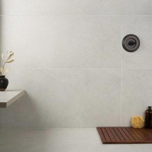 Wall Tiles | 1 sq. ft. New Rock Perla White 24×48 Limestone Look Matte Porcelain Tile White Bathroom Bathroom