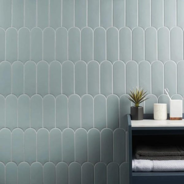 Wall Tiles | 1 sq. ft. Parry Marine Blue 3×8 Fishscale Matte Ceramic Wall Tile Marine Backsplash & Kitchen Backsplash & Kitchen