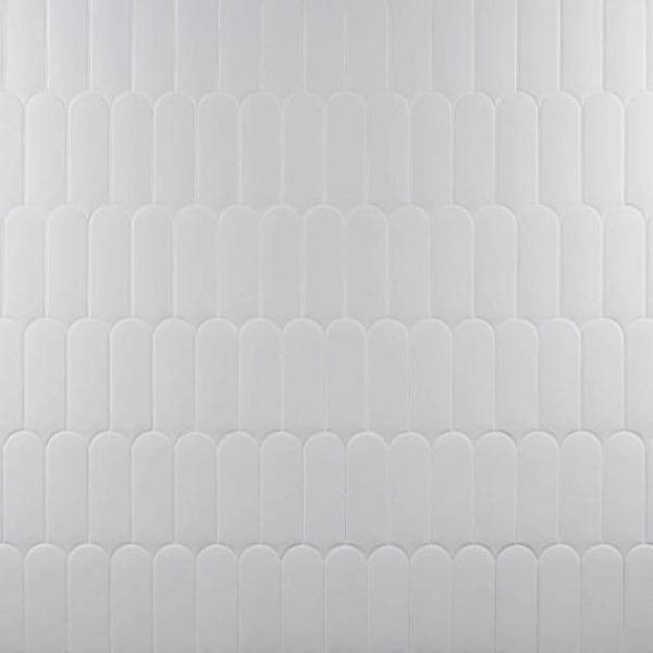 Wall Tiles | 1 sq. ft. Parry Mist Gray 3×8 Fishscale Matte Ceramic Wall Tile Gray Bathroom Bathroom