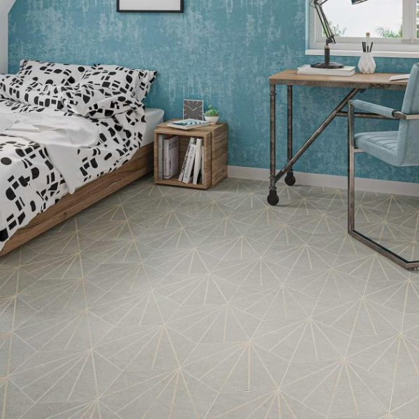 Wall Tiles | 1 sq. ft. Pergola Beams Gray 12.5″ Hexagon Matte Gray Porcelain Tile Beams Gray Bathroom Bathroom