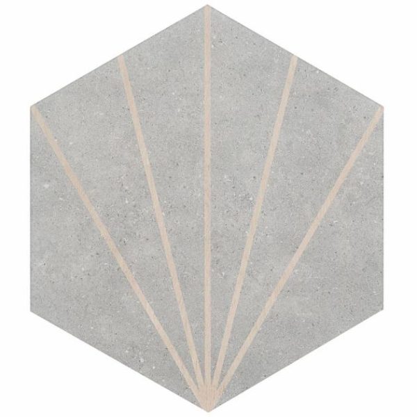 Wall Tiles | 1 sq. ft. Pergola Beams Gray 12.5″ Hexagon Matte Gray Porcelain Tile Beams Gray Bathroom Bathroom