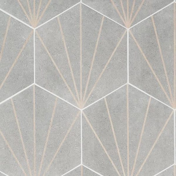 Wall Tiles | 1 sq. ft. Pergola Beams Gray 12.5″ Hexagon Matte Gray Porcelain Tile Beams Gray Bathroom Bathroom