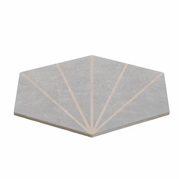 Wall Tiles | 1 sq. ft. Pergola Beams Gray 12.5″ Hexagon Matte Gray Porcelain Tile Beams Gray Bathroom Bathroom