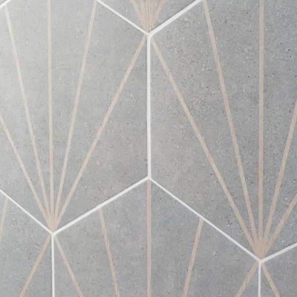 Wall Tiles | 1 sq. ft. Pergola Beams Gray 12.5″ Hexagon Matte Gray Porcelain Tile Beams Gray Bathroom Bathroom