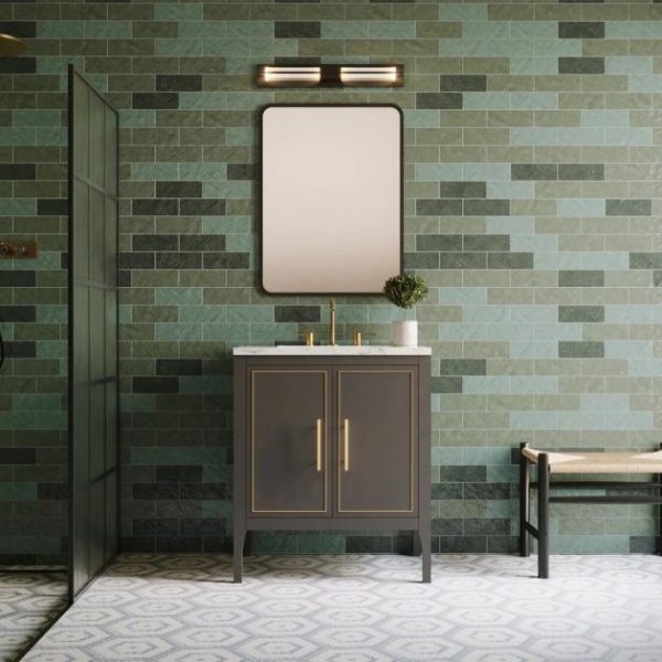 Wall Tiles | 1 sq. ft. Portmore Green 3×8 Glossy Ceramic Subway Tile Green Backsplash & Kitchen Backsplash & Kitchen