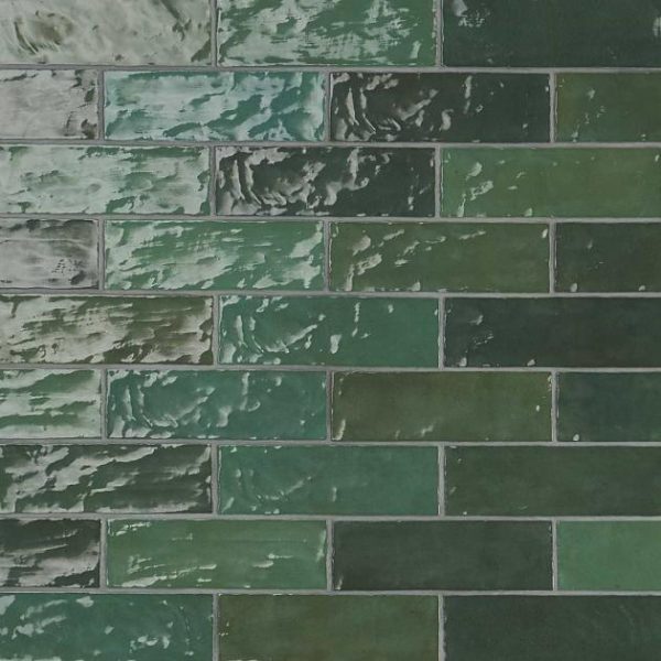 Wall Tiles | 1 sq. ft. Portmore Green 3×8 Glossy Ceramic Subway Tile Green Backsplash & Kitchen Backsplash & Kitchen