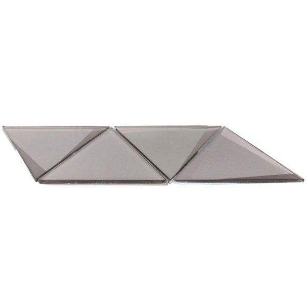 Wall Tiles | 1 sq. ft. Remington Triangles Sepia Gray 6” 3D Glass Tile Sepia Gray Bathroom Bathroom